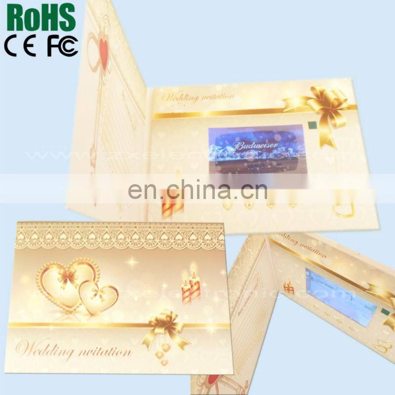 2016 popular LCD tft video module for greeting brochure card