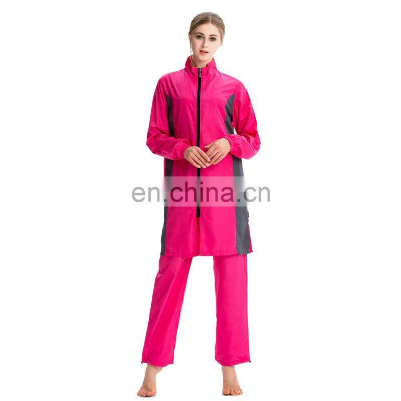 Islamic swimwear Women swim wear Summer Female 3pcs zipper Clothing Sets with hoodie Islamic Clothing bathsuit 5Colors & 5Size