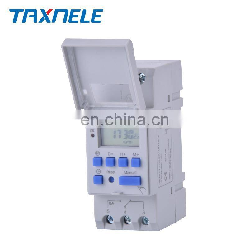 Electronic Weekly 7 Days Programmable Digital TIME SWITCH Relay Timer Control AC 220V 230V 12V 24V 48V 16A Din Rail Mount THC15A