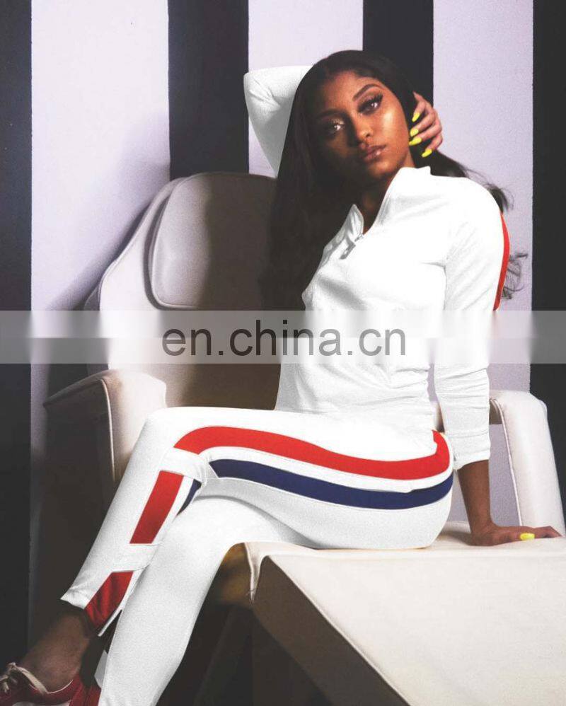 Custom Casual Sports 2-piece striped women's sports suit wholesale undershirt home jogging suit