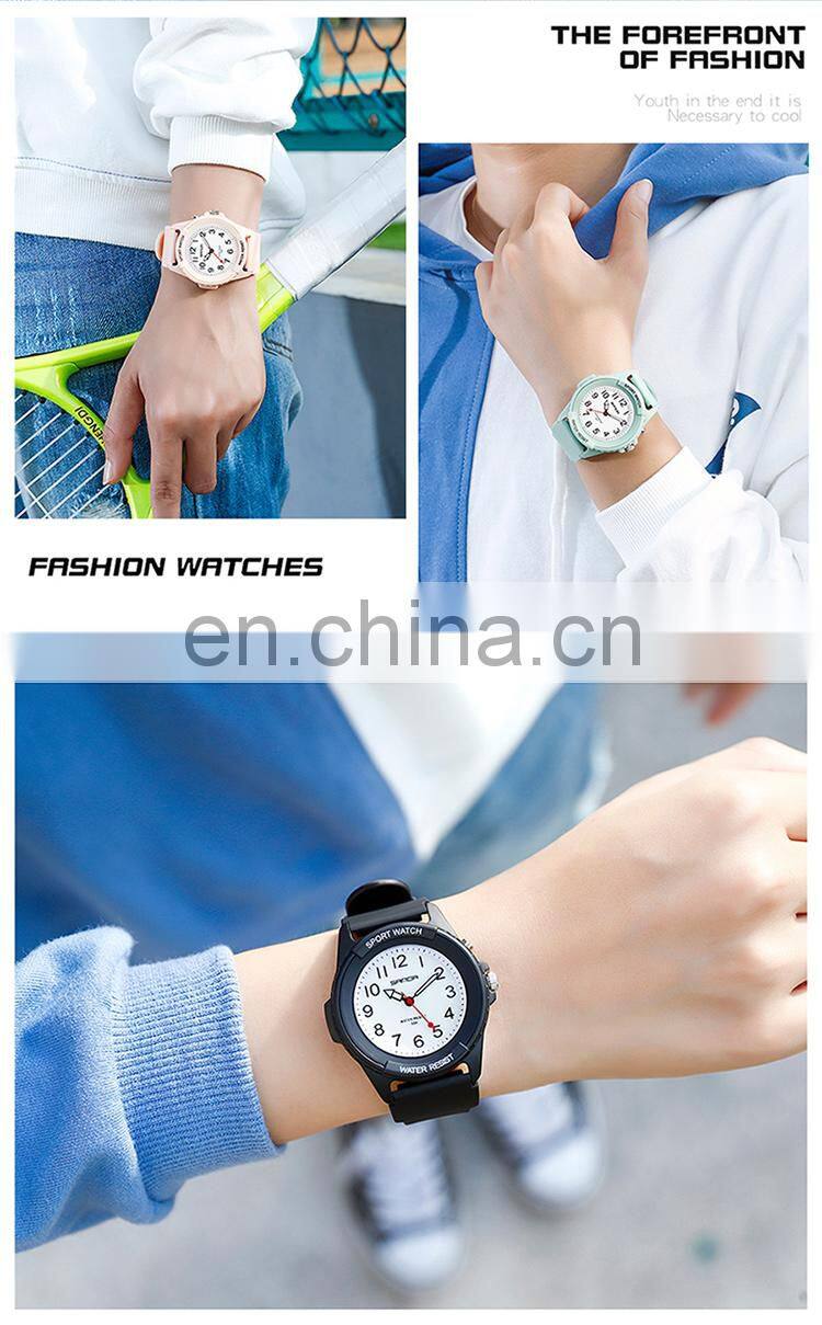 Sanda 6018 Casual Men Brand Quartz Wrist Watches Aanlog Luminous Resin Strap Water Resistant Fashion Men Hand Watch