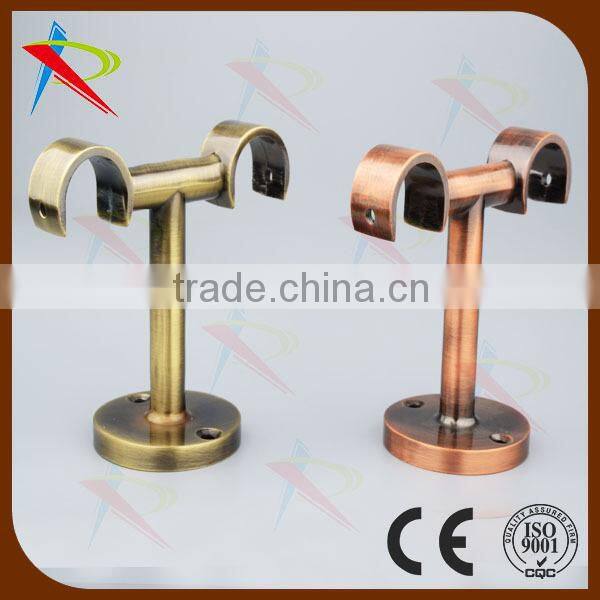100% Non-rust durable double curtain bracket/ wall pole brackets /black double curtain bracket