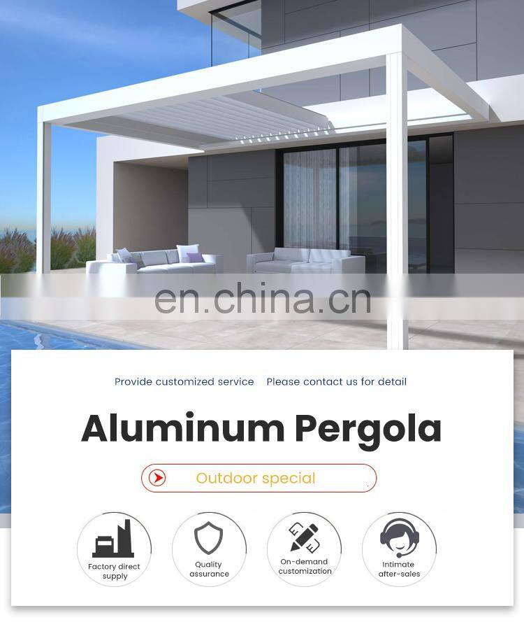modern outdoor bricoking bioclimatique smart pool retractable pergola-aluminium bioclimatic 5x3 set