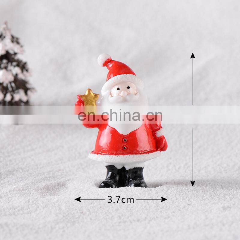 Christmas Resin Elk Santa Claus Ornaments Merry Christmas Decoration For Home Figurines Miniatures 2023 New Year Xmas Box Decor