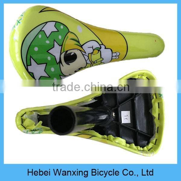 Custom colorful road bike saddle / leather and steel bicycle saddle for kids