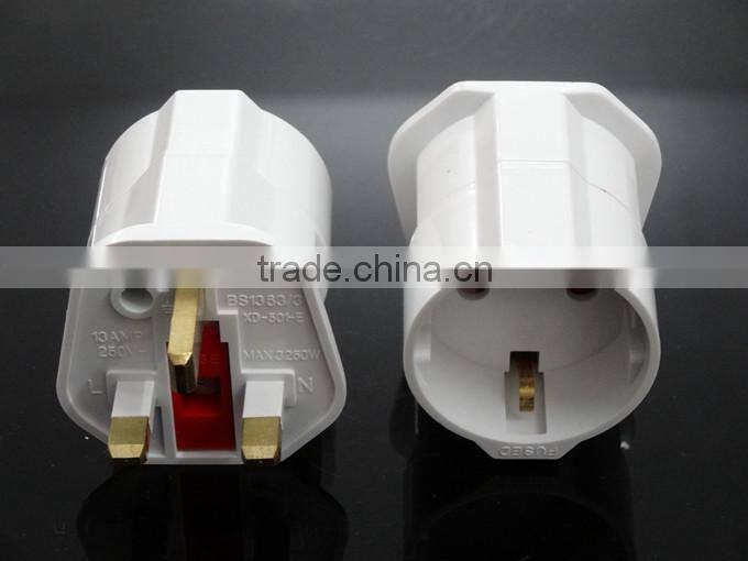 Schuko Adaptor plug Germany to UK English power adapter with 13A fuse