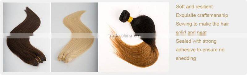 Dark ash blonded virgin Asian remy hair golden blonde remy hair weft