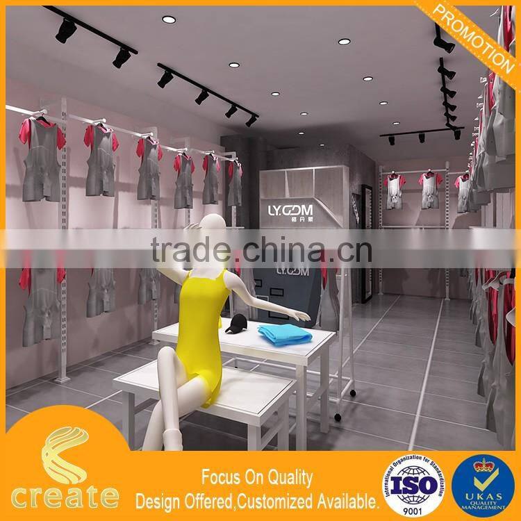 Hot selling durable clothes store display rack,flexible clothing/garment display racks for shop furniture
