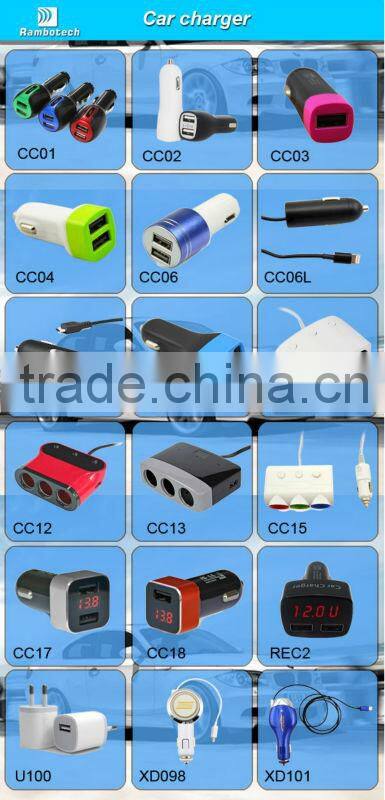 display voltage, temperature 12v usb car charger