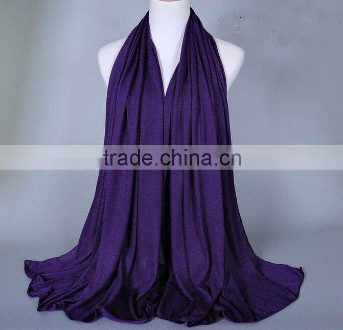 Wholesale Fashion Solid Color Plain Elastic Cotton Muslim Jersey Hijab
