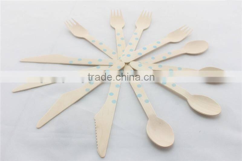 Colorful Mini Wooden Knife/Spoon/Fork Flatware For Party