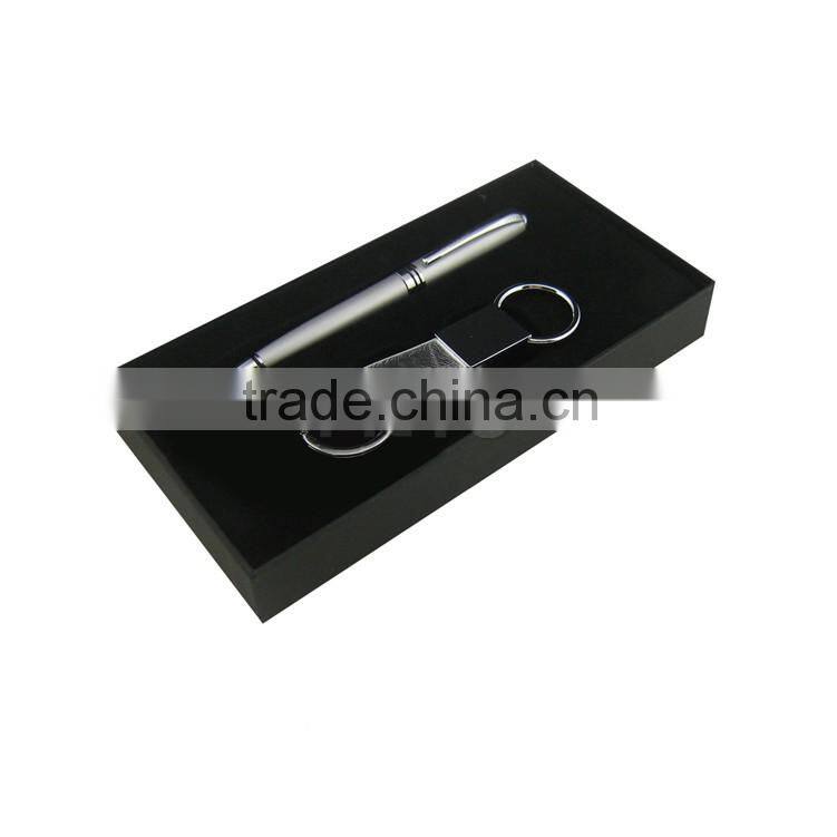 Wholesale business key chain and metal ballpoint pen gift set corperation