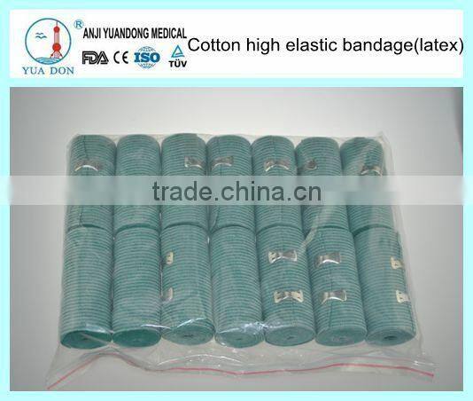 YD20071 green color cotton HIGH ELASTIC BANDAGE