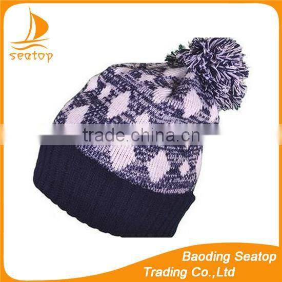 2016 ladies fashion crocheted knitting hat ball top