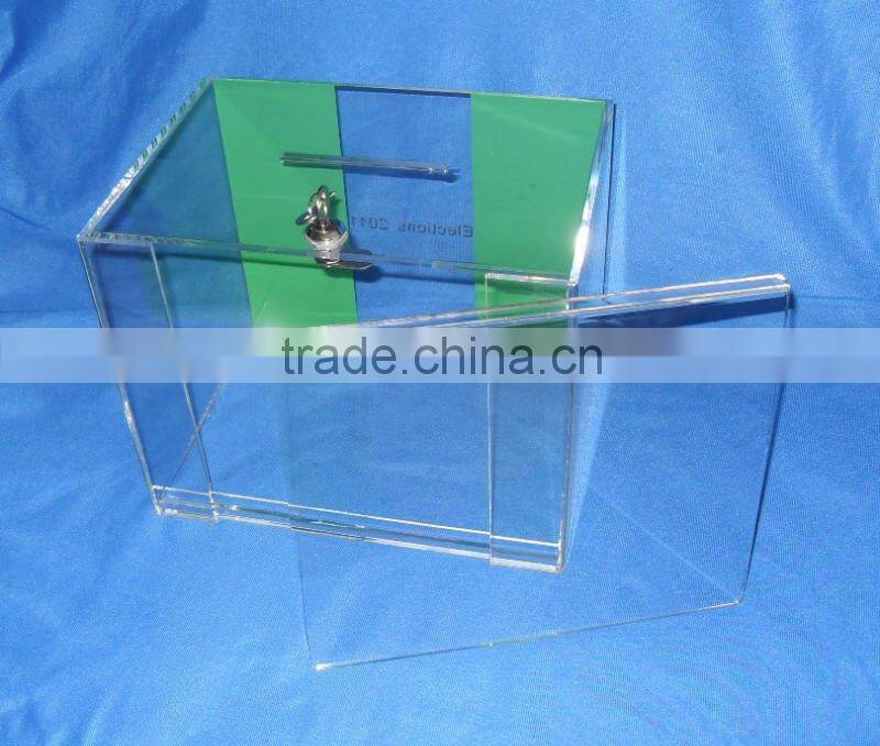 Popular acrylic voting box with sign holder
