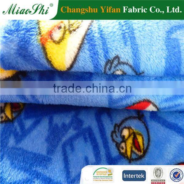 hot sale fannel fleece printed flower pattern for baby blanket keep warm