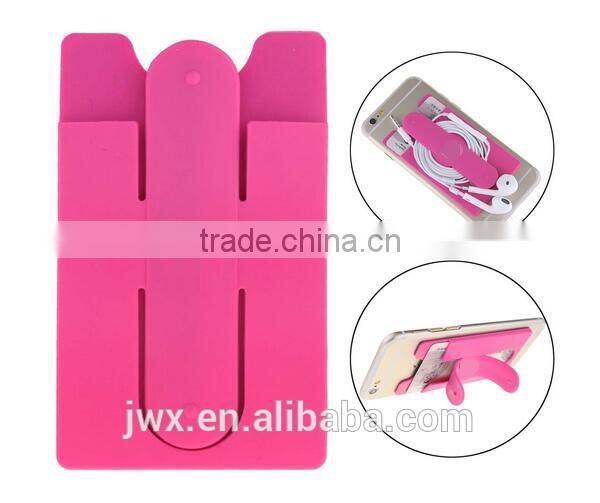 Promotion gift custom logo 3M adhesive sticky silicone phone card holder