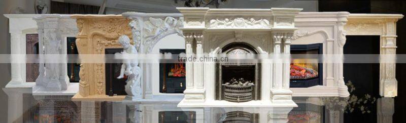Stone Caved Marble Outdoor Fireplace