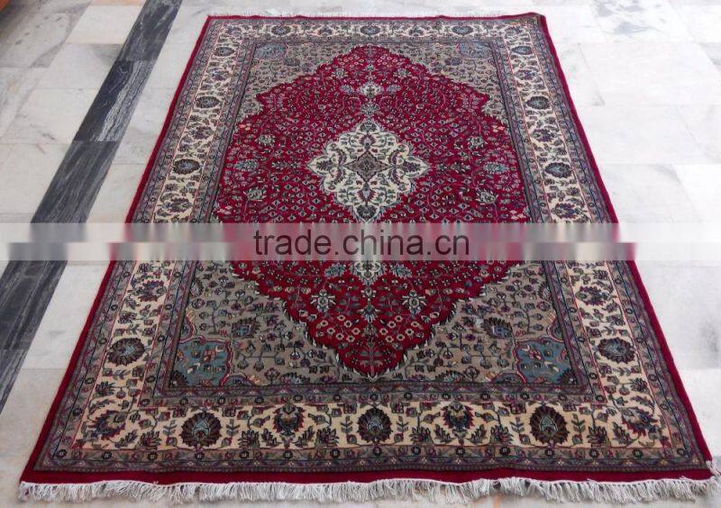Wholesaler hand knotted handmade carpet pure merino wool carpet from Jaipur