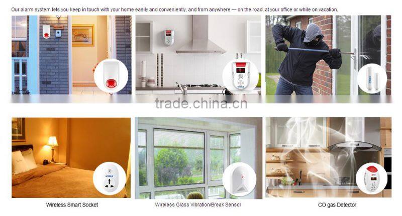 2016 KERUI high-tech wifi anti-burglar gsm security wireless smart security alarm system