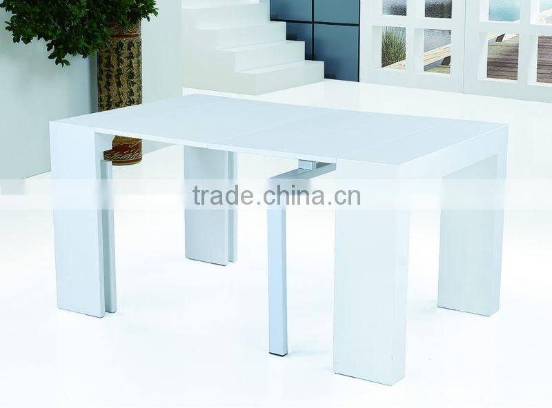 2013 good quality white high gloss extension dining table