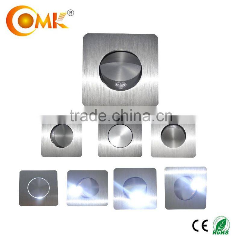 1w/3w indoor square recessed wall light