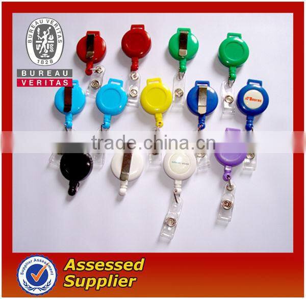 retractable ID badge reel holder with alligator clip