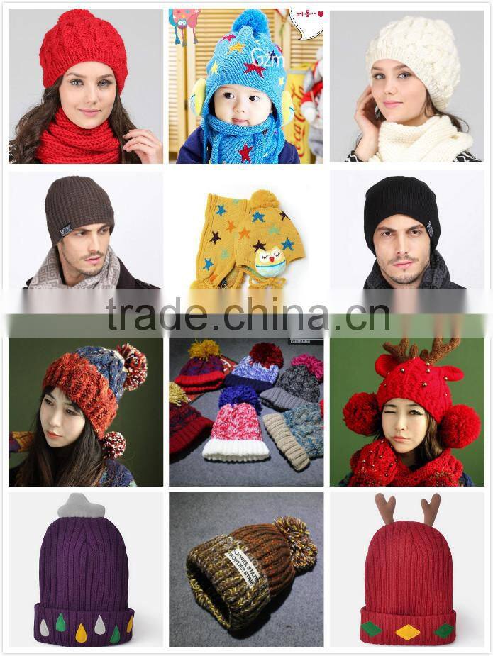 Alibaba China Oem Wholesale Fashion Custom Acrylic and Polyester Winter Knitted Beanie Hat