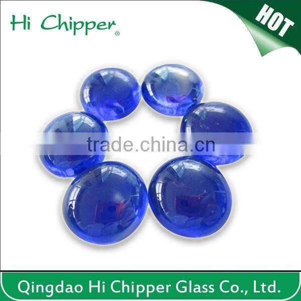 Ocean blue diamond shape decorative glass gem stone for fire pit