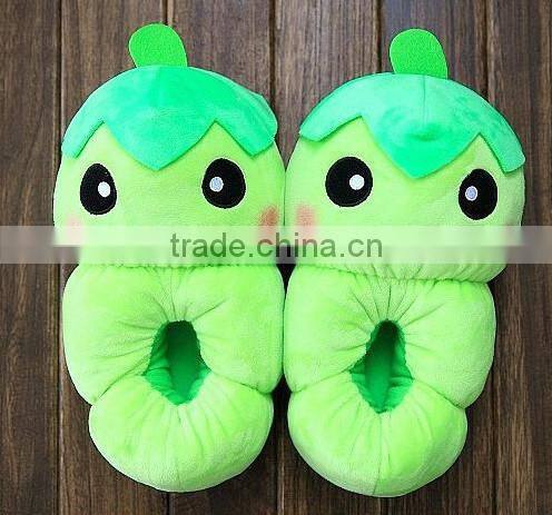 Fruit shaped plush slipper shoes/plush fruit house shoes/banana design plush shoes