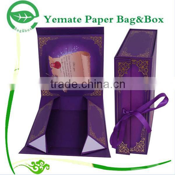 high end 4c printed glossy laminated paper greyboard custom magnetic box packaging