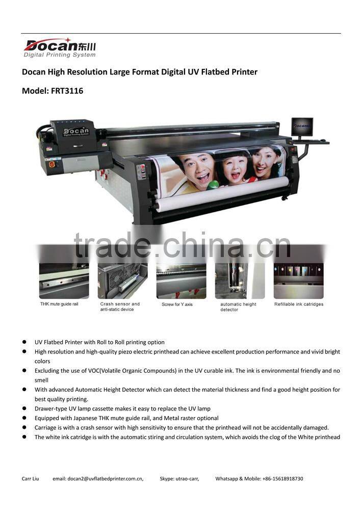 Docan exclusive Ricoh G5 uv hybrid printer/ uv printer roll to roll