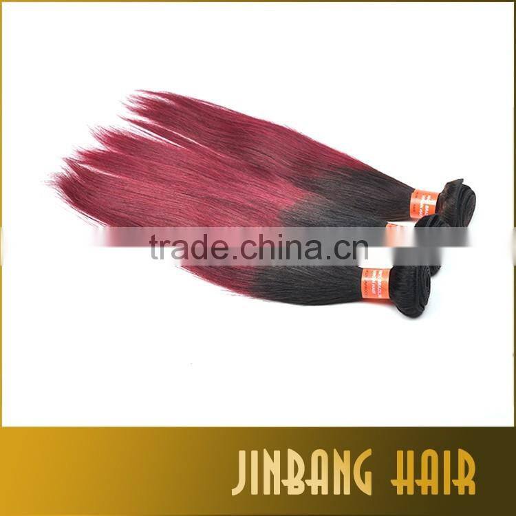 1B/Burgundy Brazilian Straight Hair 3 Bundles Two Tone 1B/Bug Human Hair Extenisons Ombre Brazilian Hair