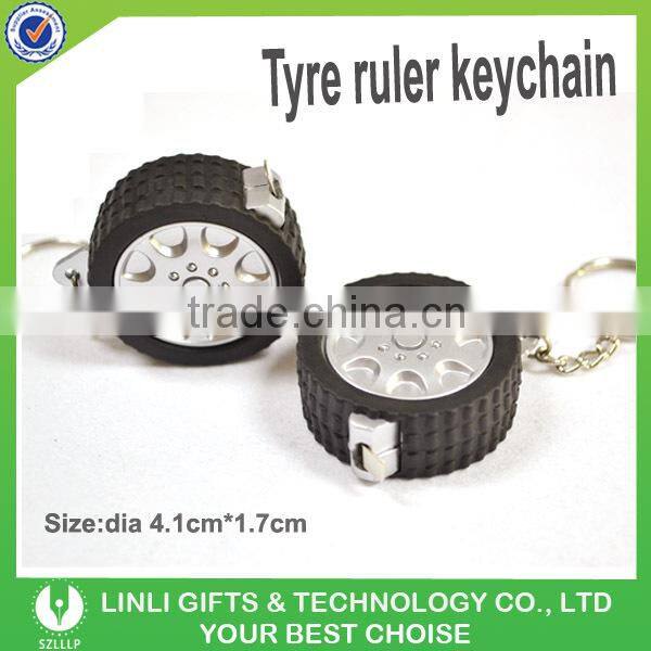Promotional custom logo car tyre keychain