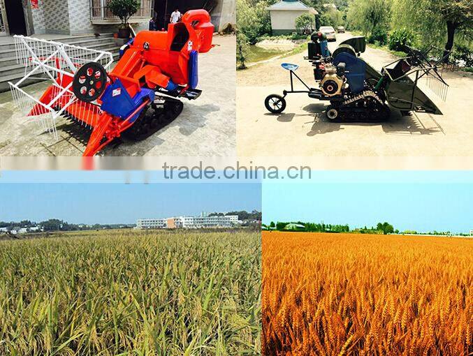 Full feed triangular crawler type mini combine harvester for paddy and dry field
