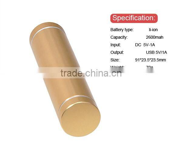 Round shape strong led torch light portable power bank 2000mah mobile custom Fast charge power bank 2600mah with CE FCC ROHS