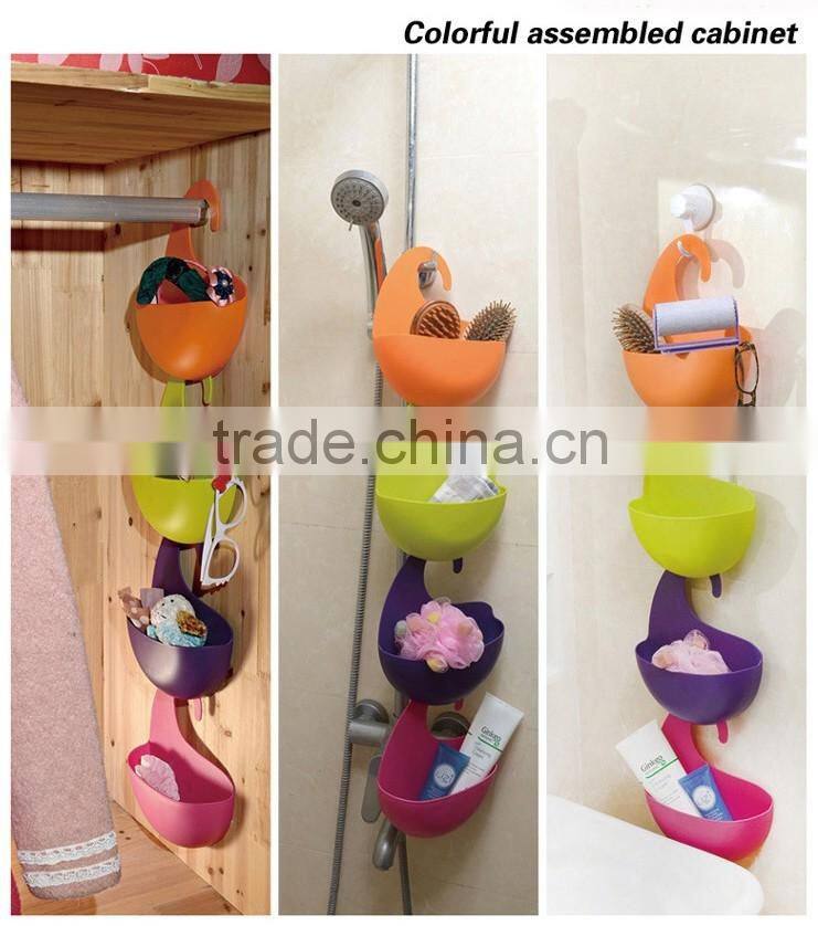 Bathroom hang Sundries multipurpose colorful decorative plastic storage cabinet portable plastic basket