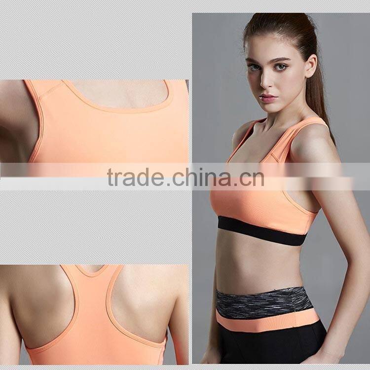 top quality fashionable active wear custom wholesale sport bra elastic band vest type sports running bra women