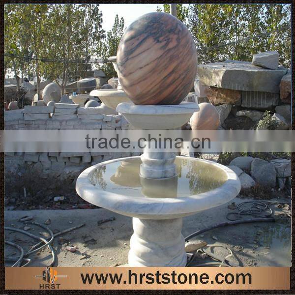 3 Tiers Stone Garden Water Fountain With Statues In Hand Carved