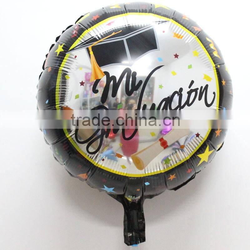 Graduate smiling face foil helium balloons for kids birthday decoration