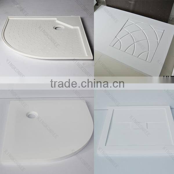 China acrylic artificial stone curved shower base