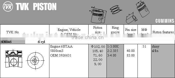 CUMMINS 6BTAA PISTON