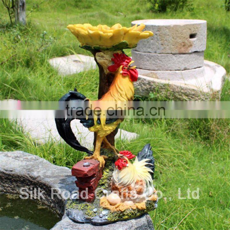 Decoration resin animal statue cock