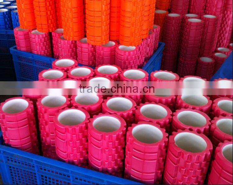 High Density EVA Plastic Massage Hollow Grid Foam Roller