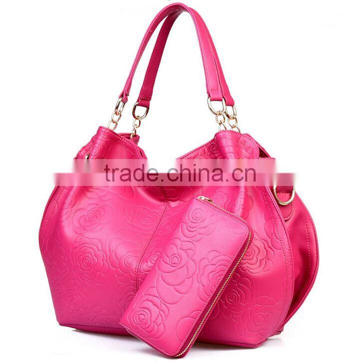 Soft Rose Tote Bag Metal Chain Connected Shoulder Strap Famous Designer Handbag