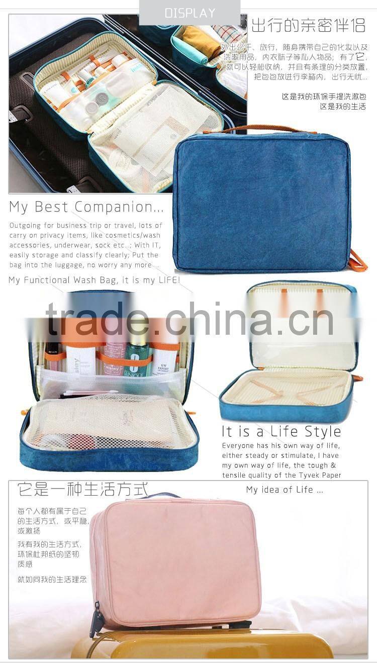 Waterproof Functional Cosmetics Makeup Washing Accessories Storage Bag With Zipper Closure
