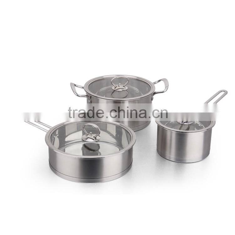 3 pieces of Stainless steel square stock soup pot set