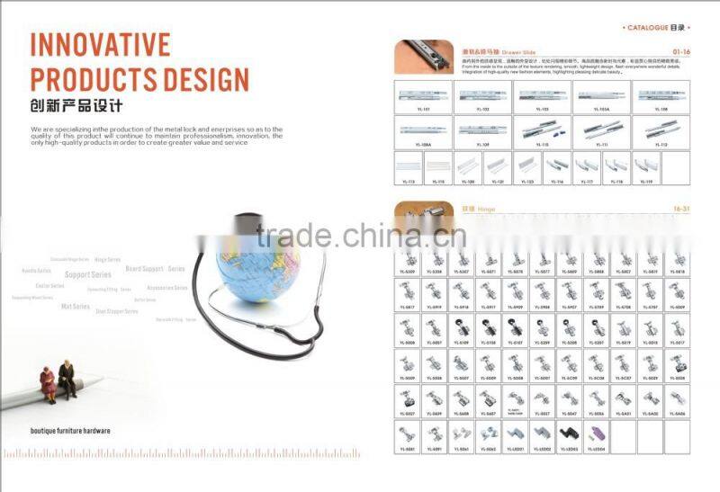 W45mm black 3-fold full extension drawer slide ball bearing slide drawer slides