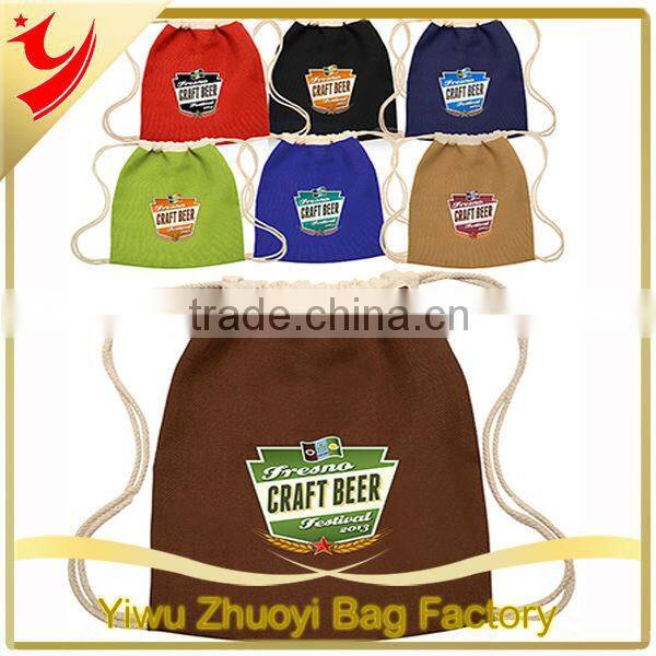 Customized Jute Burlap Drawstring Backpacks Printed With Logo Design Wholesale