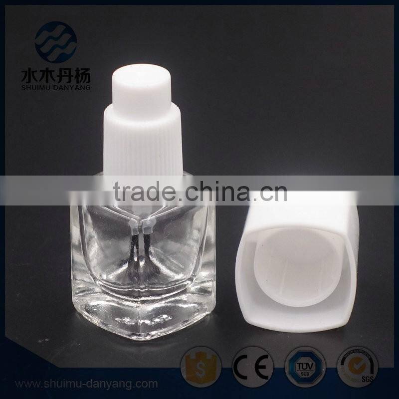 Hot selling 6ml clear square glass nail polish bottle